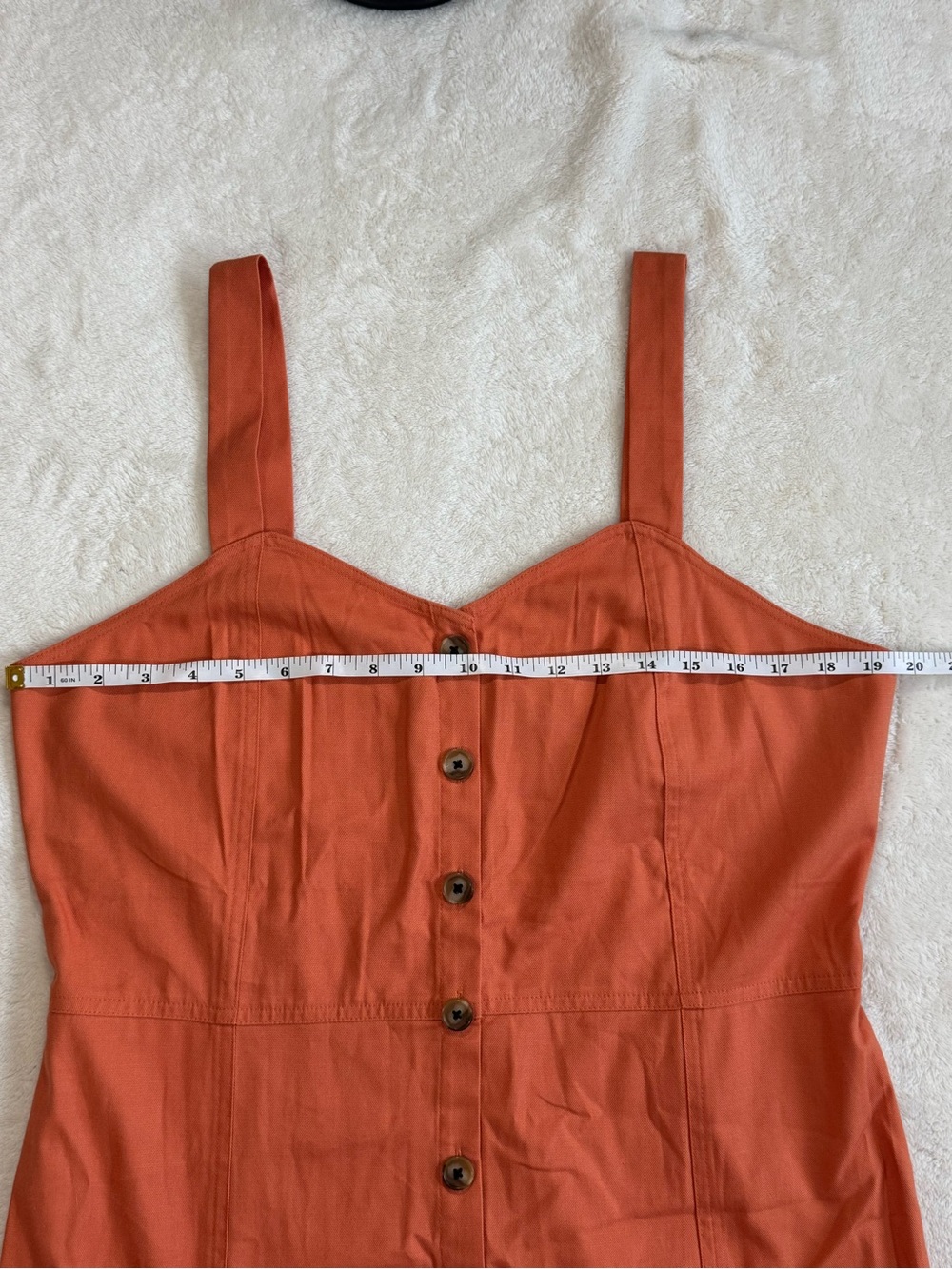 LOFT Outlet NWT Rust Orange Button Front A-Line Dress Size 12 - Picture 4 of 7